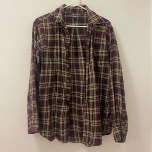 Burgundy and cream flannel